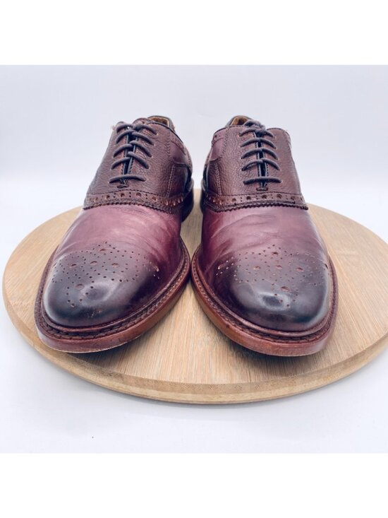 Johnston Murphy Shoes Mens 11.5 Red Soft Leather Wingtip Oxfords Preppy main image 7